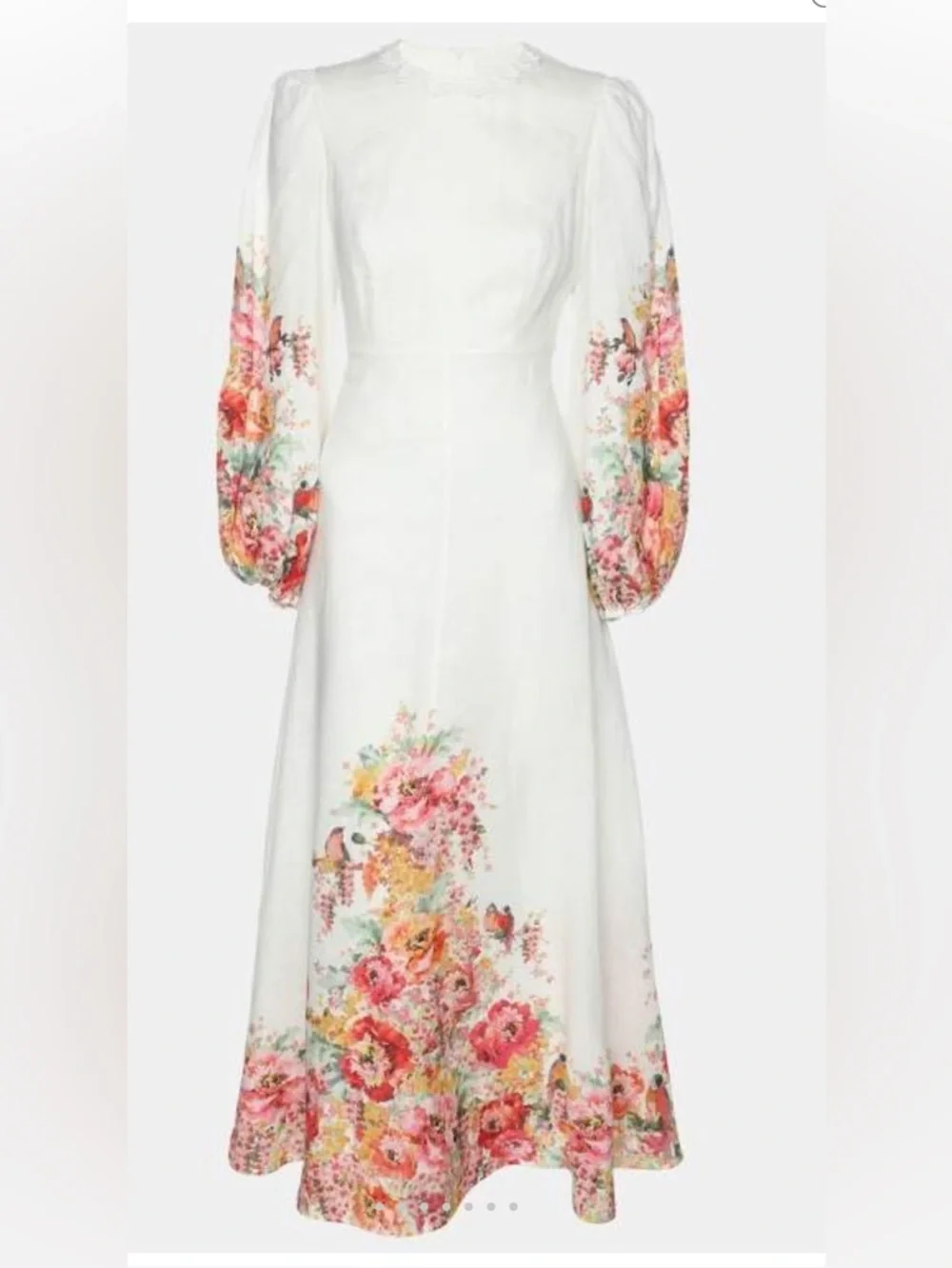 zimmermann floral linen maxi dress Zimmermann Laelia Floral Linen Maxi Dress Cream Size 2